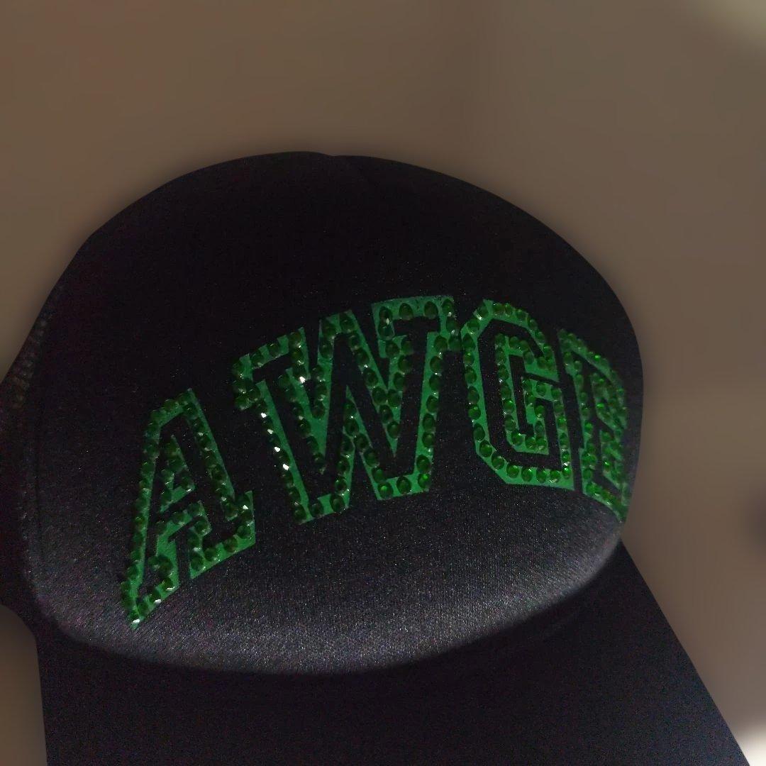 AWGE公式Asap Mobトラッカーハット（グリーンラインストーン付き）OG