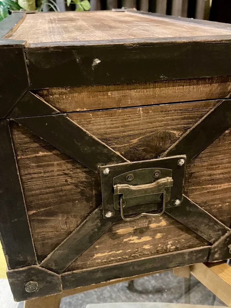 エル！　　　ヴィンテージ風 木箱 宝箱 収納 ボックス 大きめ オシャレ