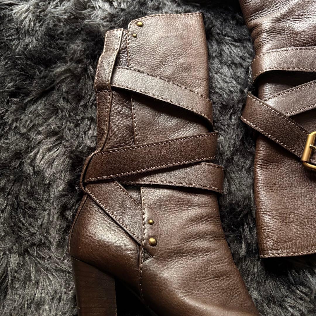 Chloe レースブーツ ロングブーツ レザー ベルト