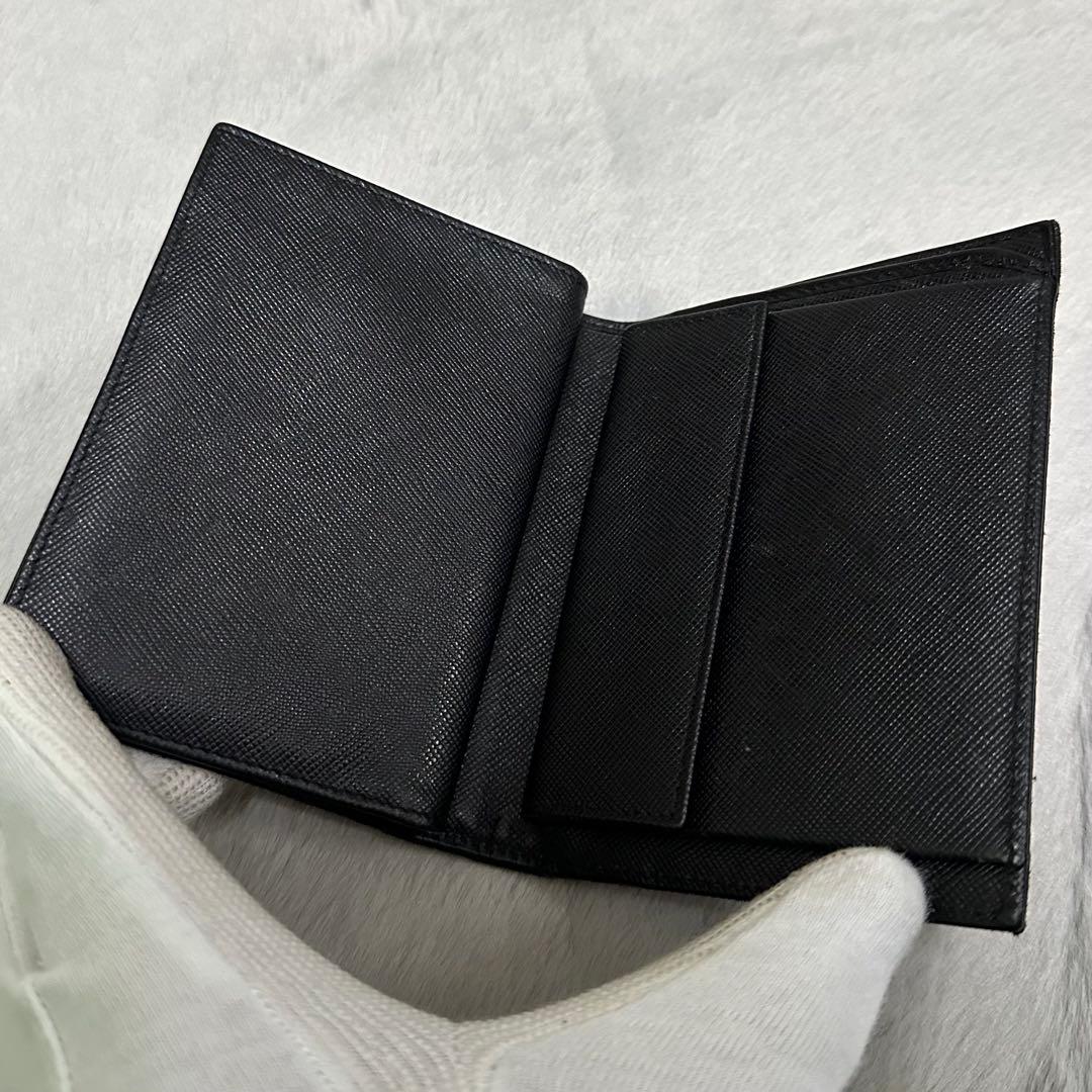 PRADA プラダ　折り財布　テスート　三角ロゴ　ナイロン　ブラック
