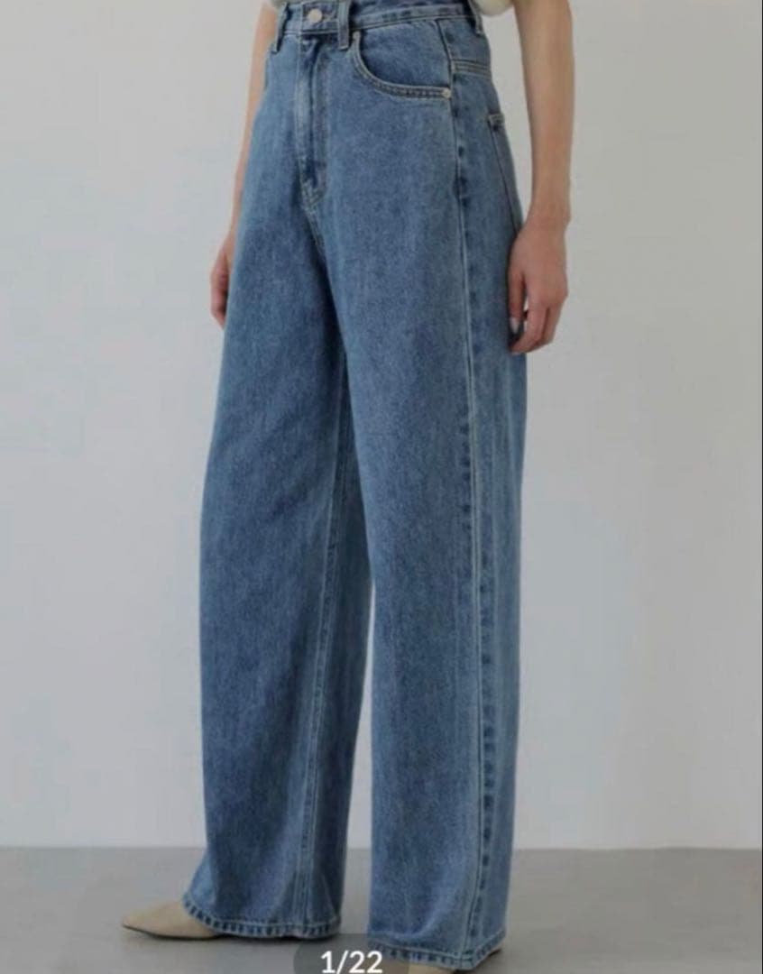 na.e ナエ Wide loose Jeans Deep Blue Sサイズ