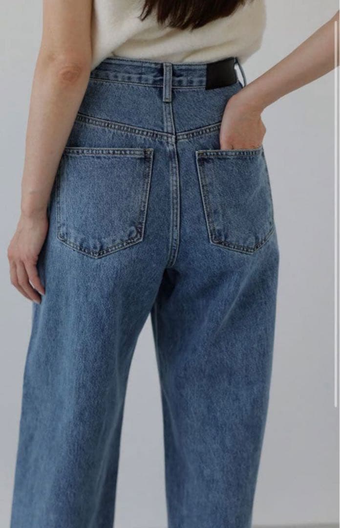 na.e ナエ Wide loose Jeans Deep Blue Sサイズ