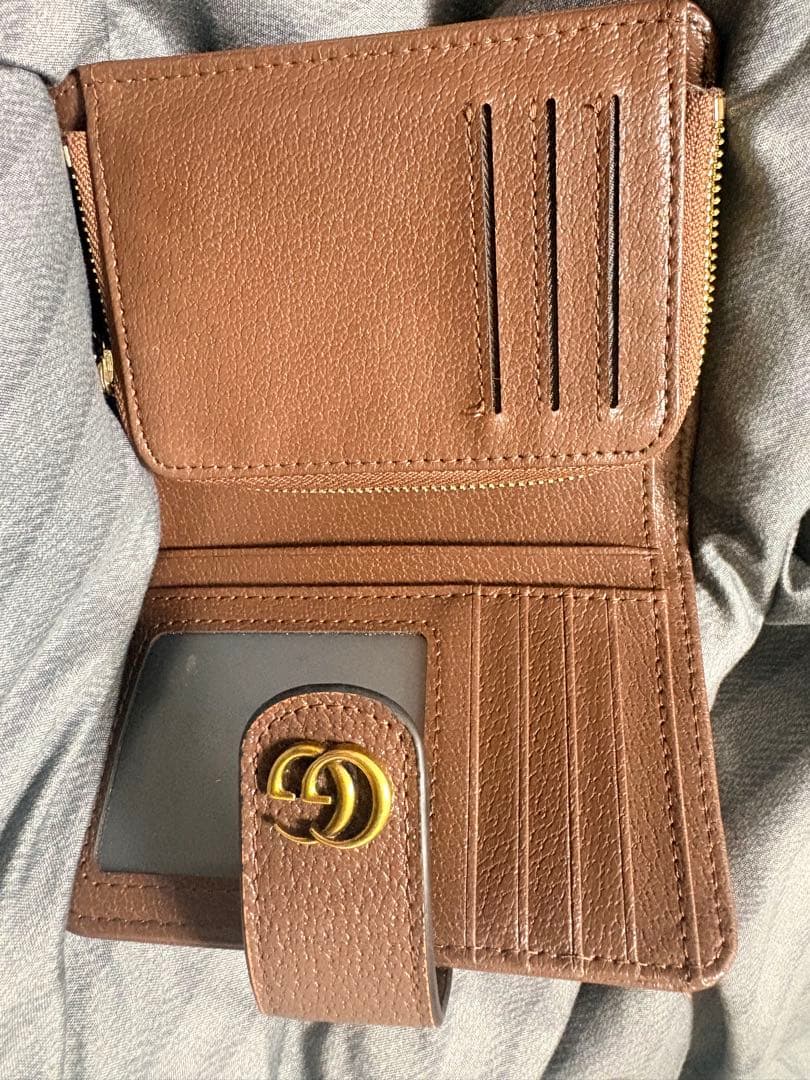 GUCCI 折り財布 シェリーライン ブラウン