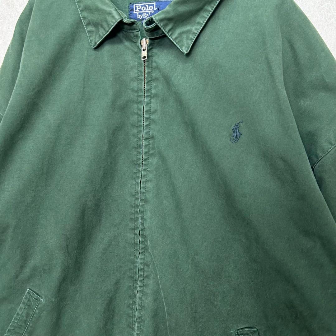 【雰囲気抜群】ラルフローレン スウィングトップ L ボロ 襤褸 グランジ 緑