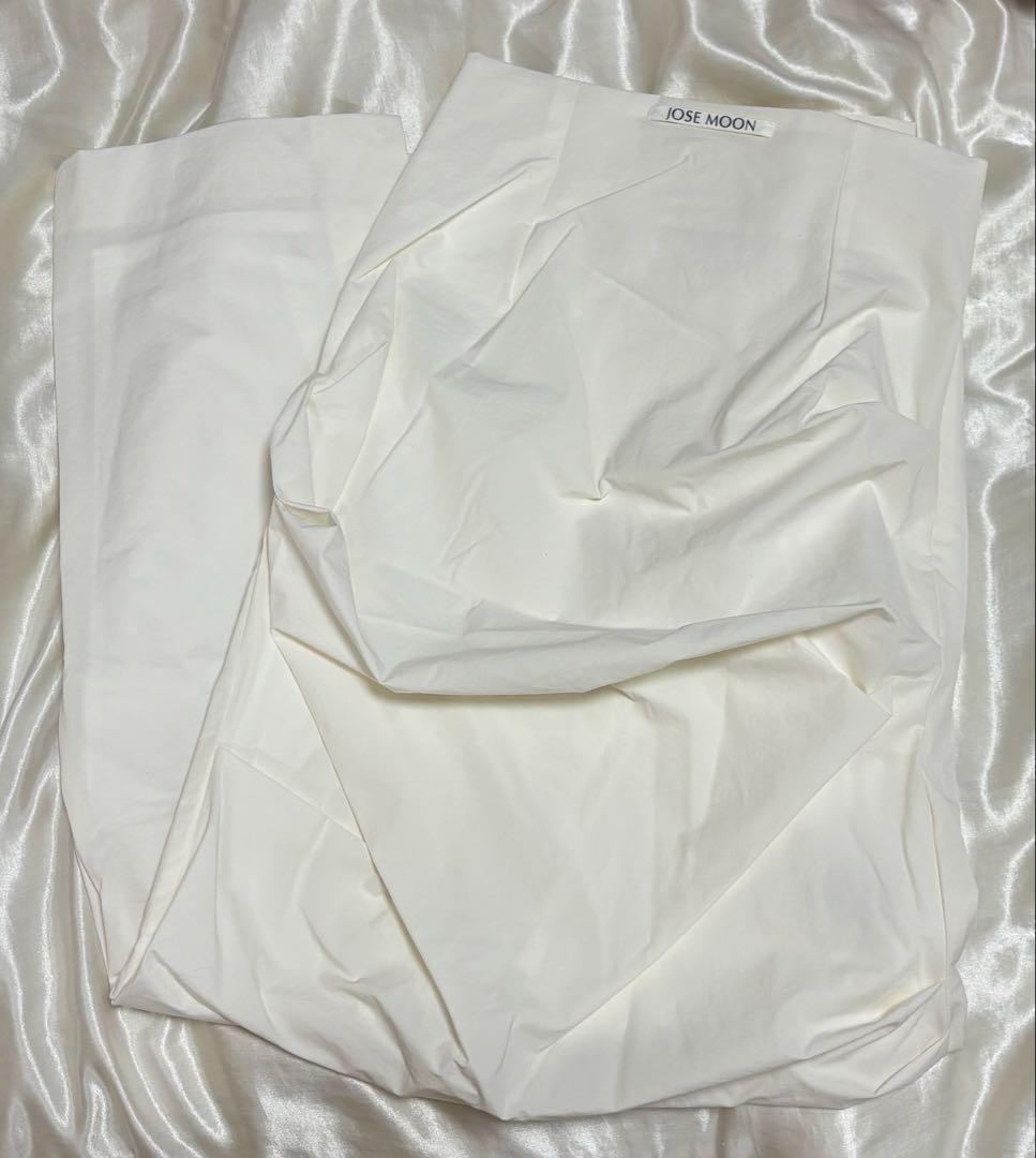 JOSEMOONIRREGULAR TUCK TIGHT SKIRTホワイト美品