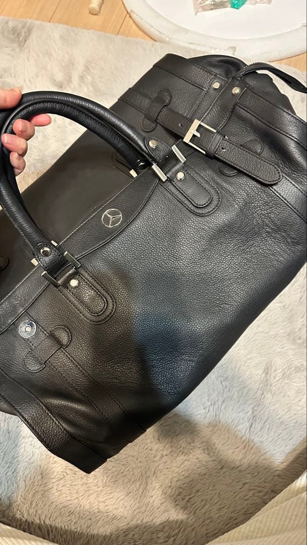 【非売品】ベンツ黒 レザー ボストンバッグ