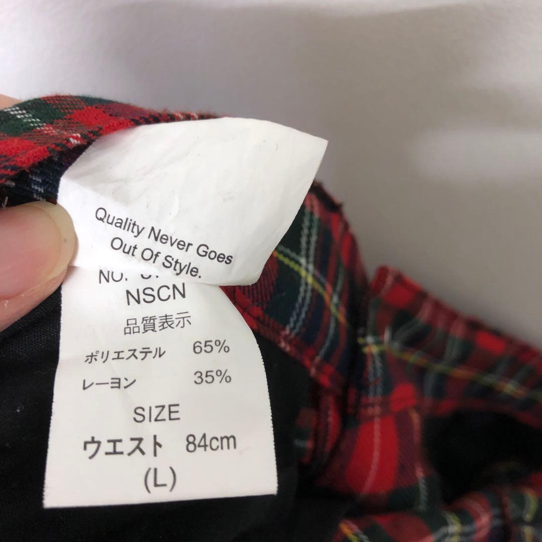 Y2K パンク ロック タータン チェック柄 ベルテッド ボンテージ パンツ