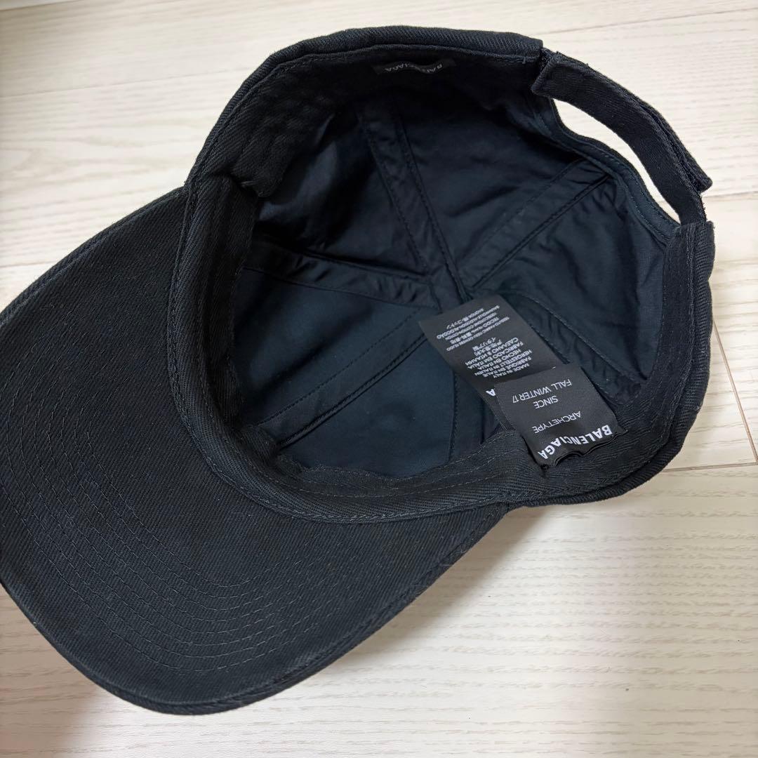 ✨極美品✨BALENCIAGA　キャップ　L59 　新ロゴ　マジックテープ　黒