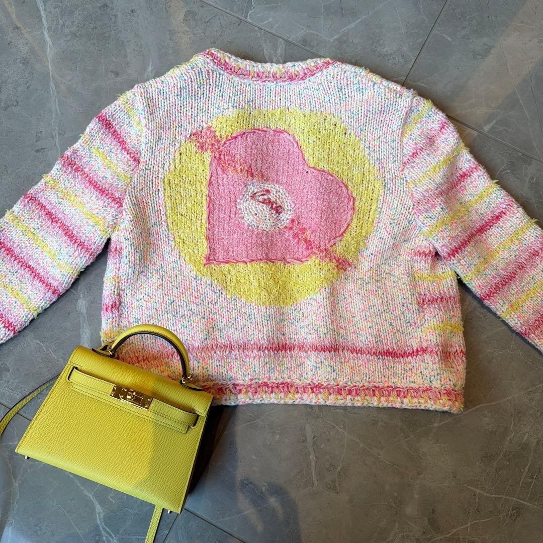 CHANEL可愛い　ニットジャケット　カーディガン　34 シャネル