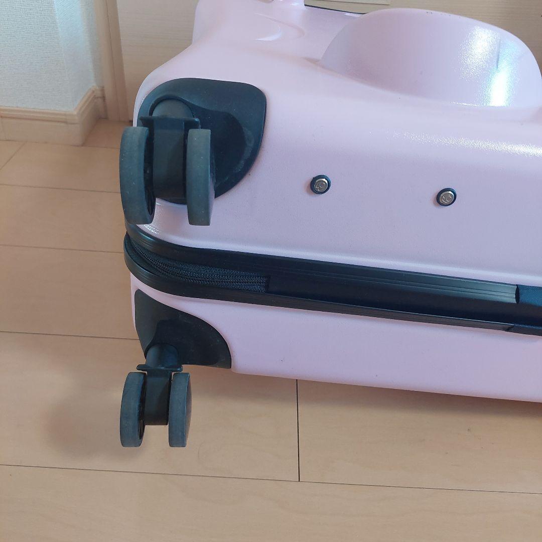 【美品】 大容量 子供が乗れるスーツケース　子供キャリーケース ベビーピンク