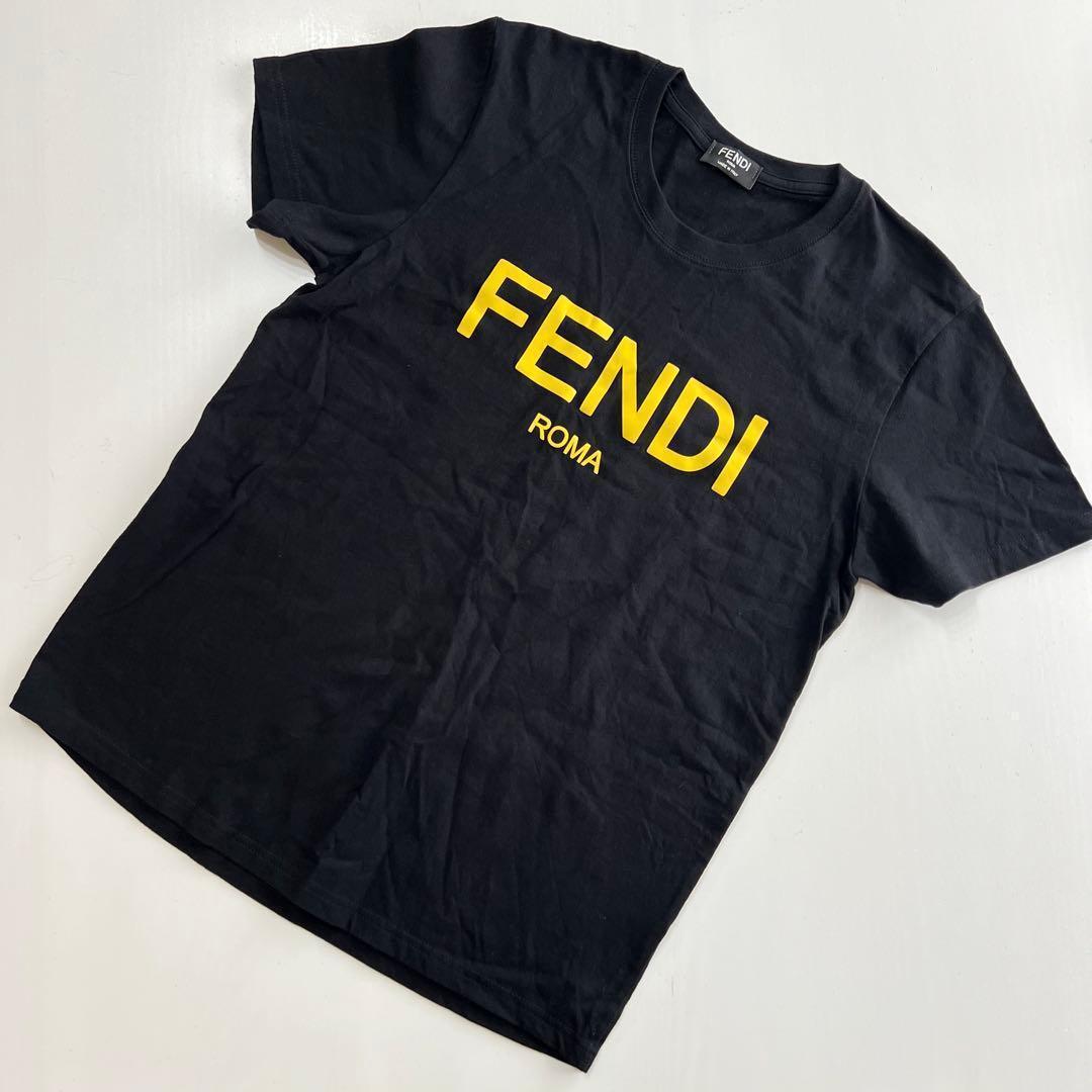 美品　フェンディ　FENDI ロゴTシャツ ブラック　Mサイズ　イタリア製