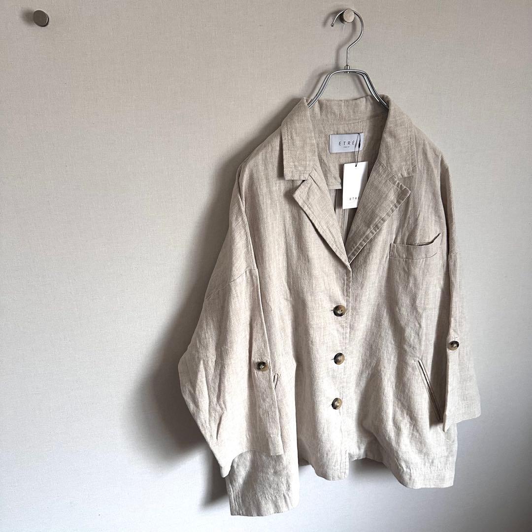 〈 ETRÉ TOKYO 〉Linen Blend Jacket ベルト付き ＊
