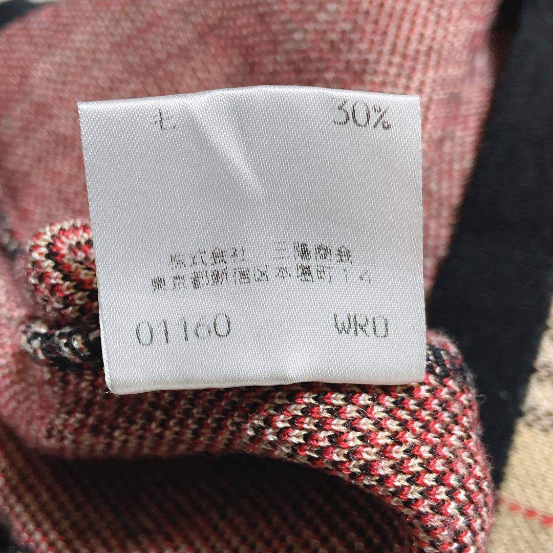 美品⭐️バーバリーズ　ハイネック　ニットワンピース リブ網　ノバチェック　M