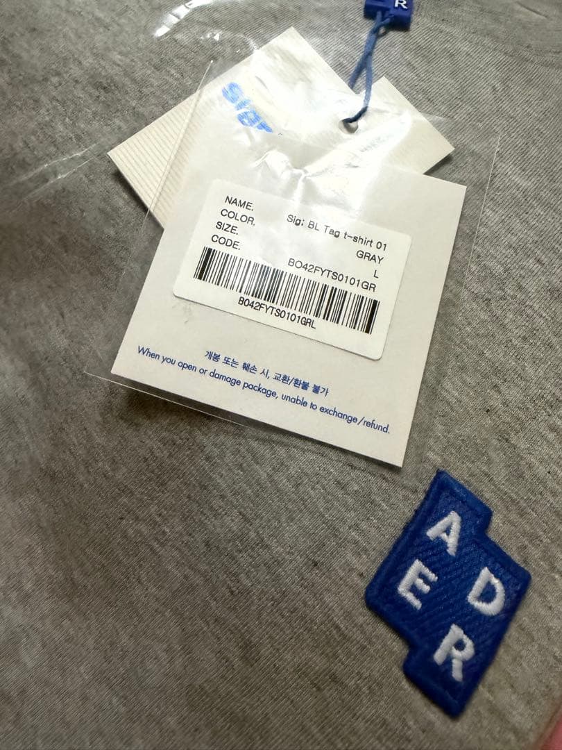 新品 ADERERROR Sig;BL Tag t-shirt Tシャツ L