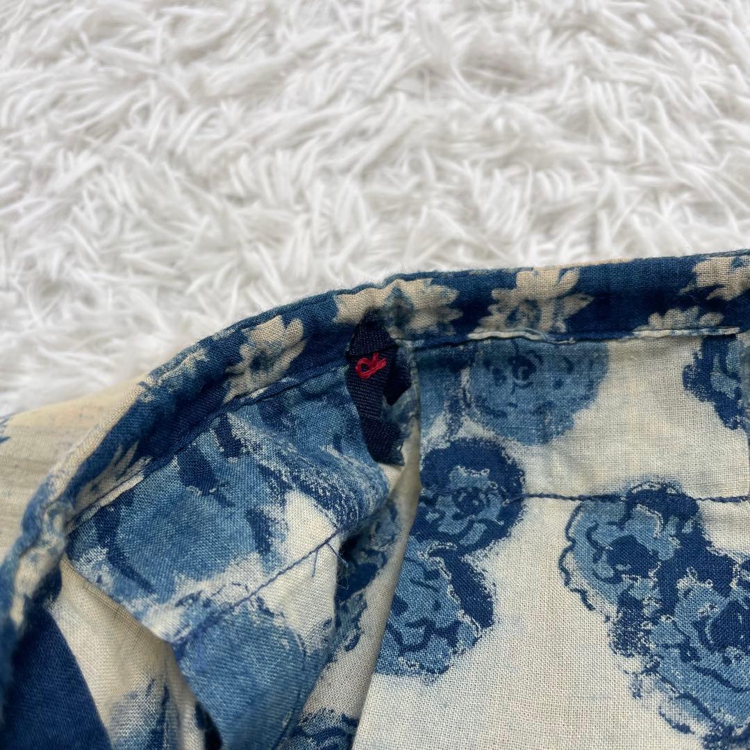 【美品】45R 45rpm 藍染 フラワー 花柄 パッチワーク ロング スカート