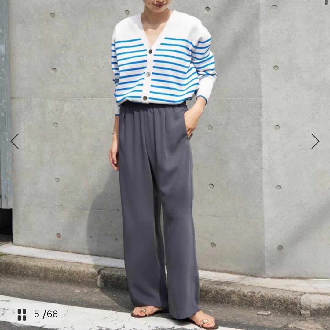 IENA 新品❗️ ファインコットンスムースボーダーカーディガン