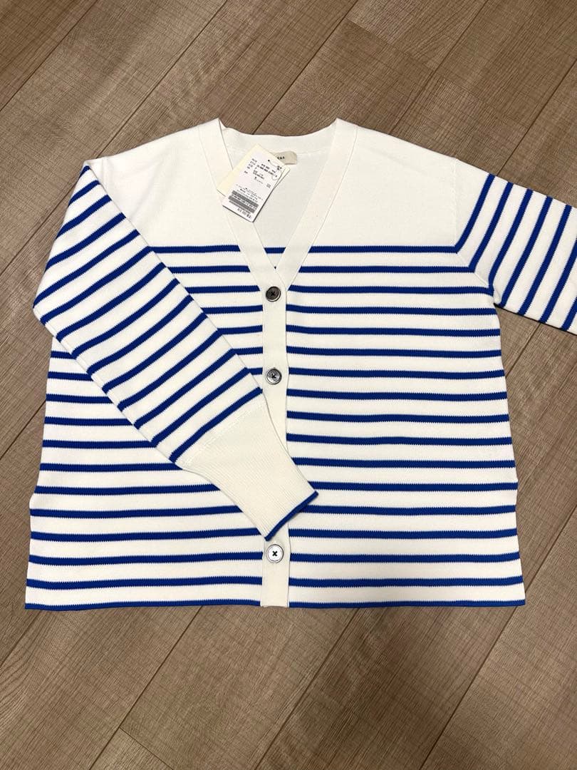 IENA 新品❗️ ファインコットンスムースボーダーカーディガン