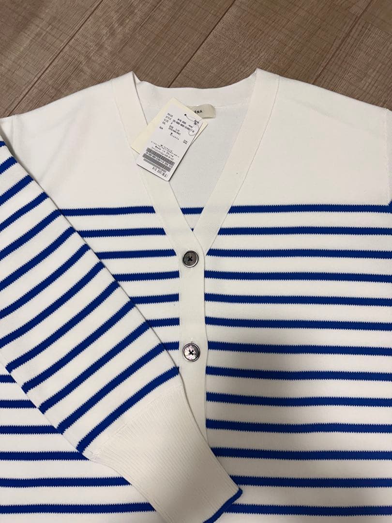 IENA 新品❗️ ファインコットンスムースボーダーカーディガン