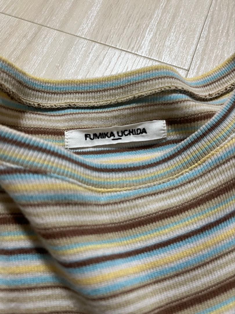 トップス fumika uchida/MULTICOLOR STRIPE T-SHIRT