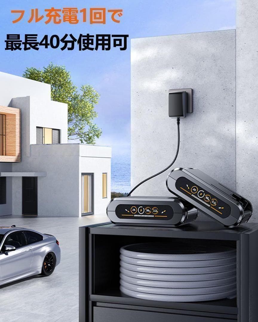 高圧洗浄機 コードレス 充電式 バッテリー付き 収納ケース付き 軽量 高水圧