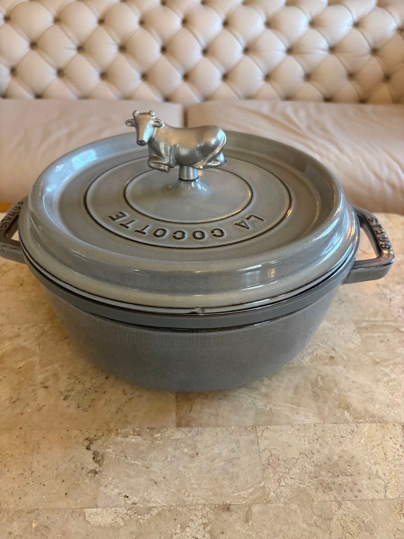STAUB ピコココット　グレー 約26cm スチーマー付き