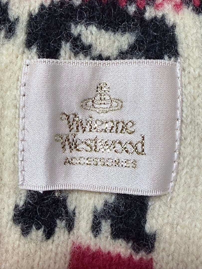 希少 Vivienne Westwood ストライプ骸骨マフラー