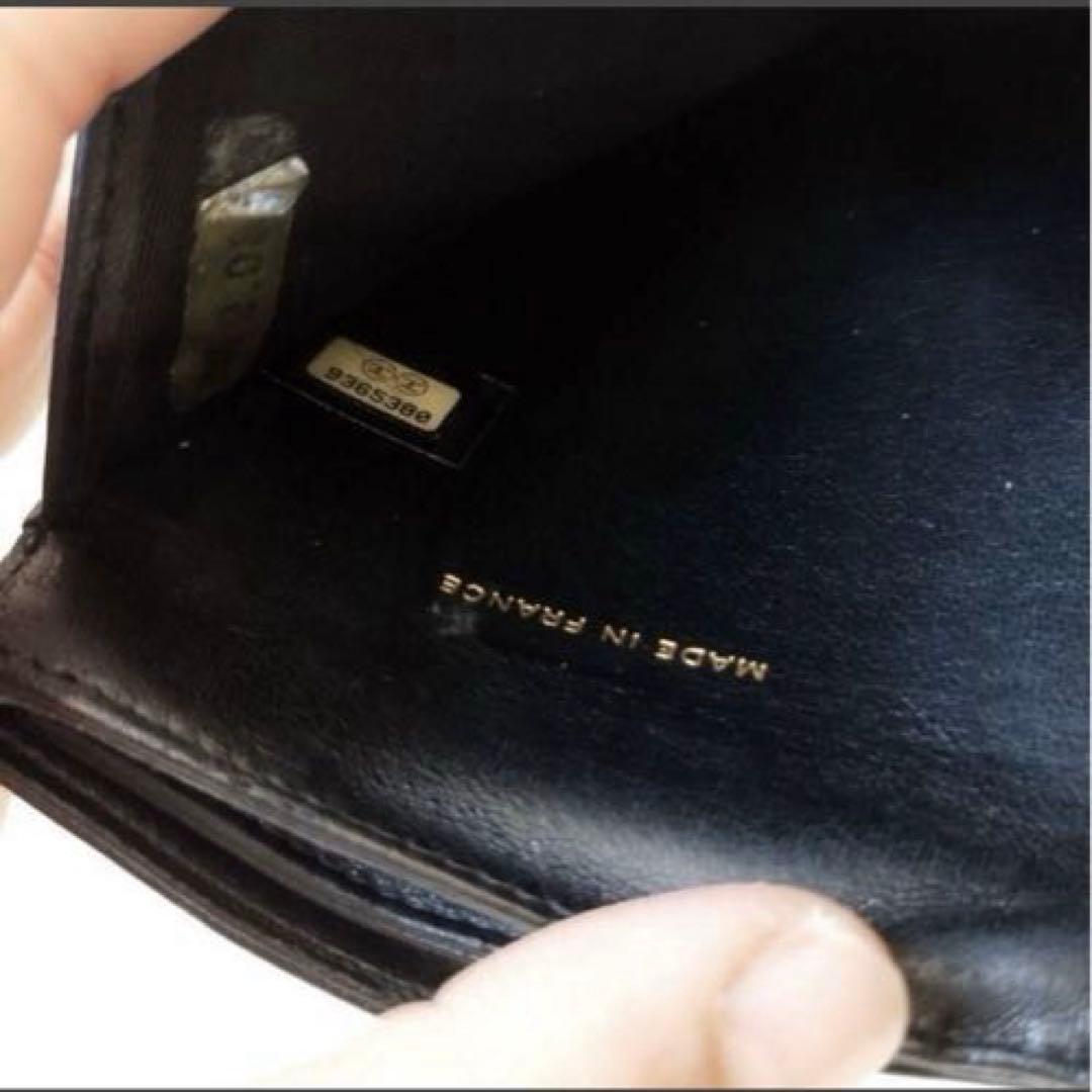 CHANEL Wホック二つ折り財布ココマークキャビアスキン