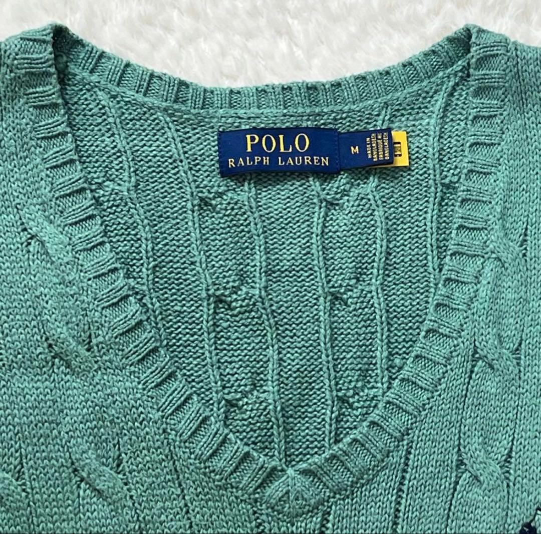 極美品✨️ Polo Ralph Lauren ケーブルニット Vネックベスト M