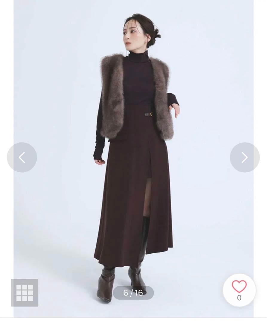 アニュアンス anuans アシンメトリーレイヤードスカート　BURGUNDY