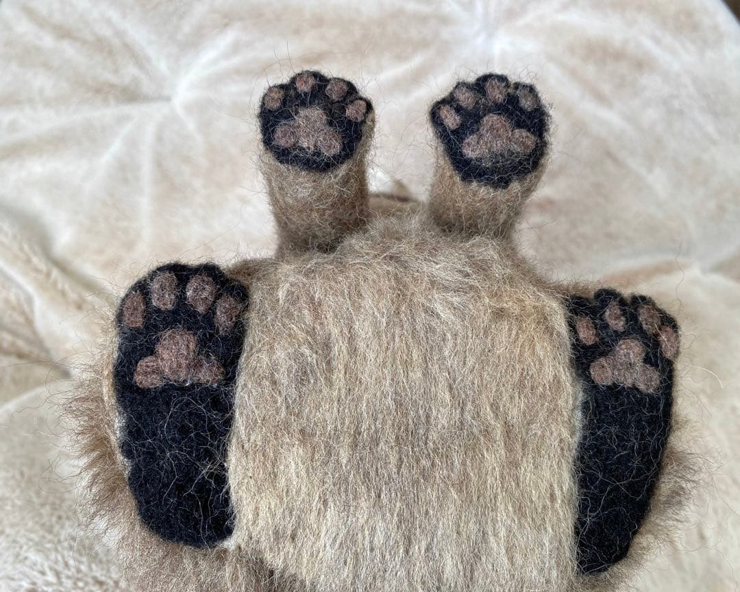 羊毛フェルト 猫 キジトラ／リアル表現 ハンドメイド作品 一点物／ねこ／cat