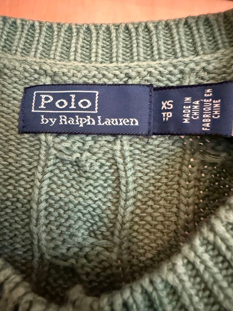 Ralph Lauren ケーブルニット コットン カーディガン XS グリーン
