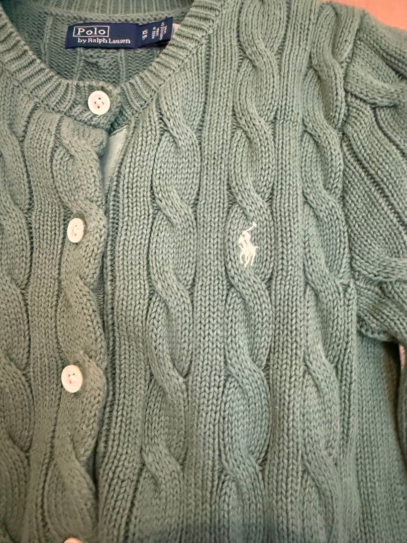 Ralph Lauren ケーブルニット コットン カーディガン XS グリーン