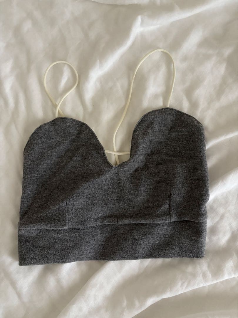 fumie tanaka plain line cami グレー ブラトップ