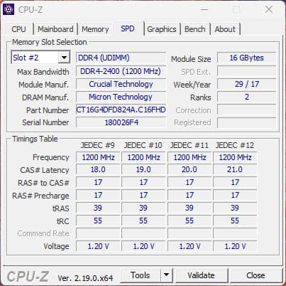 DDR4-2400 32GB (16GB×2枚) デスクトップ用メモリ