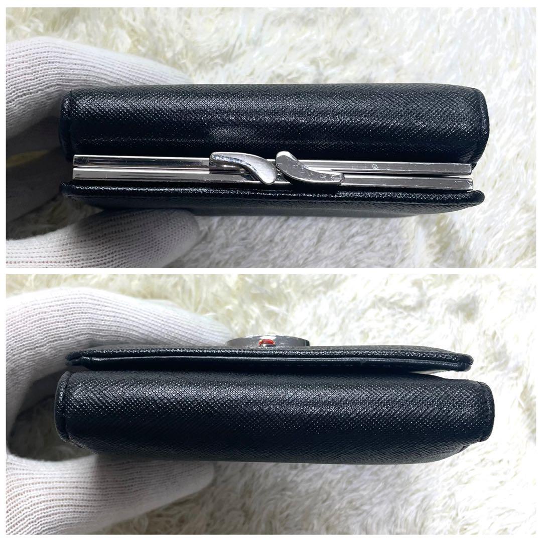 美品 ヴィヴィアンウエストウッド 三つ折り財布 ディアマンテ がま口 ブラック
