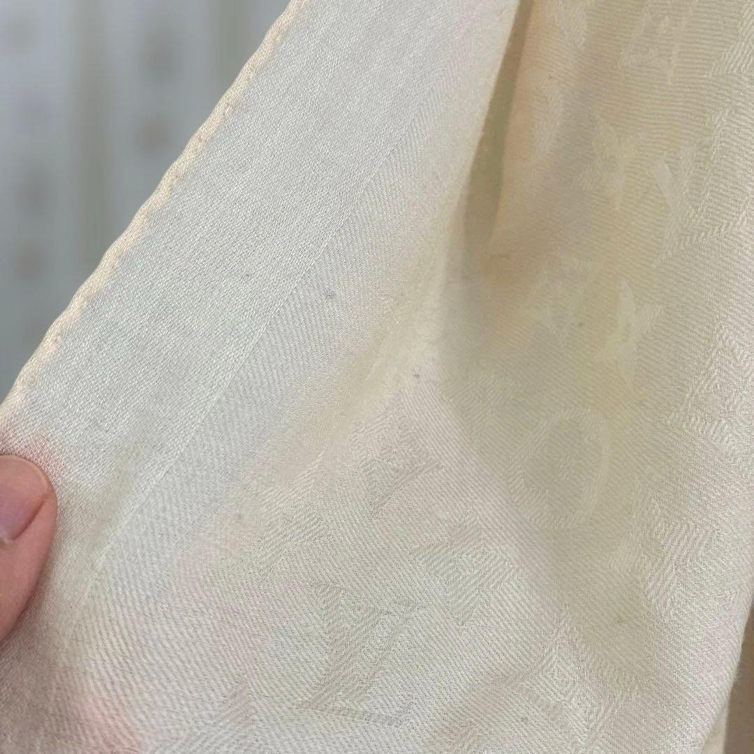 LOUIS VUITTON アイボリー ストール　カシミアシルク