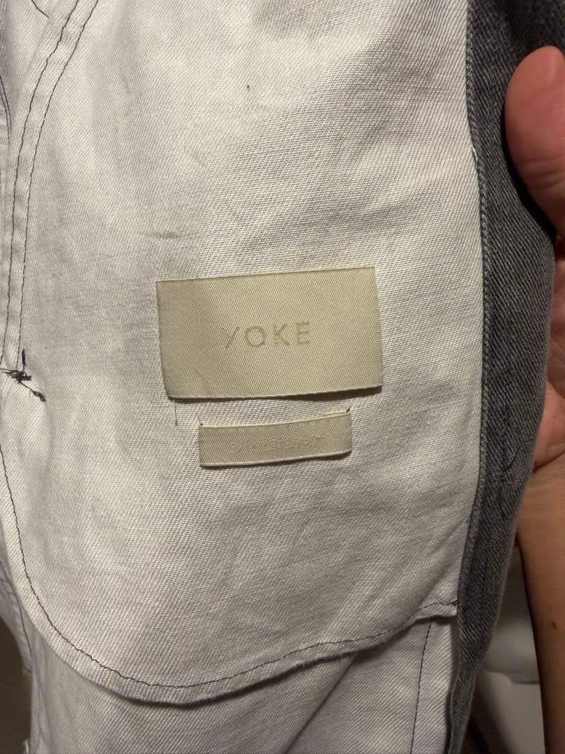 yoke COTTON CUT-OFF COVERALL JACKET ブラック
