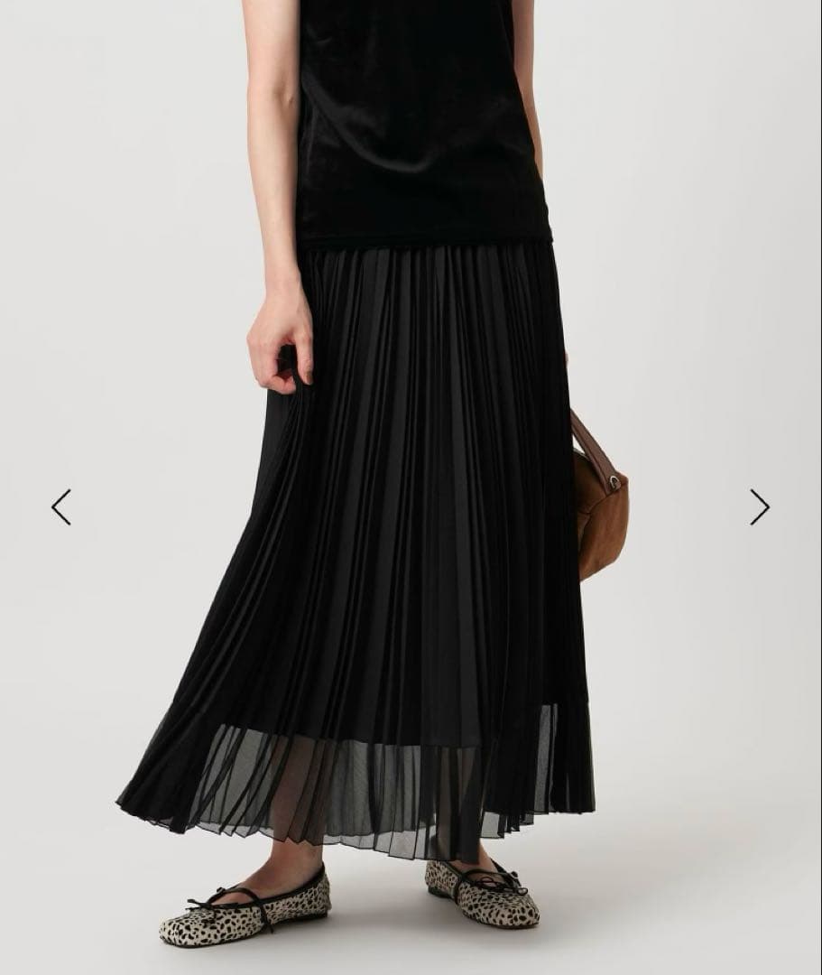 新品UNITED ARROWS シアー コンビプリーツスカート