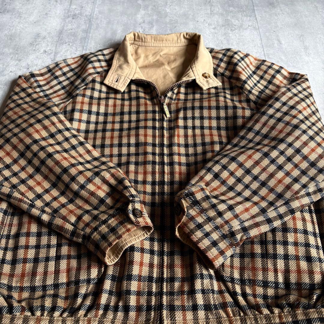 【80s vintage】リバーシブル　ハリントンジャケット　日本製　短丈　古着