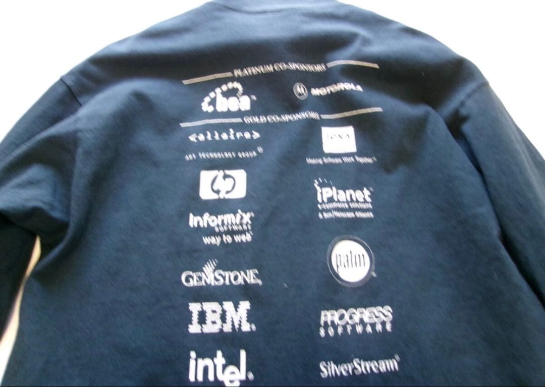 アメリカ製 90S javaone企業 モックネックロンT 長袖Tシャツ