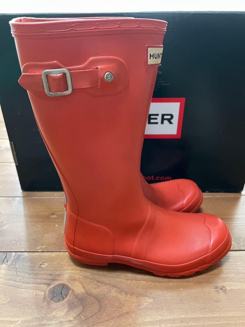 HUNTER 22cm⚫️レインブーツオレンジ中古