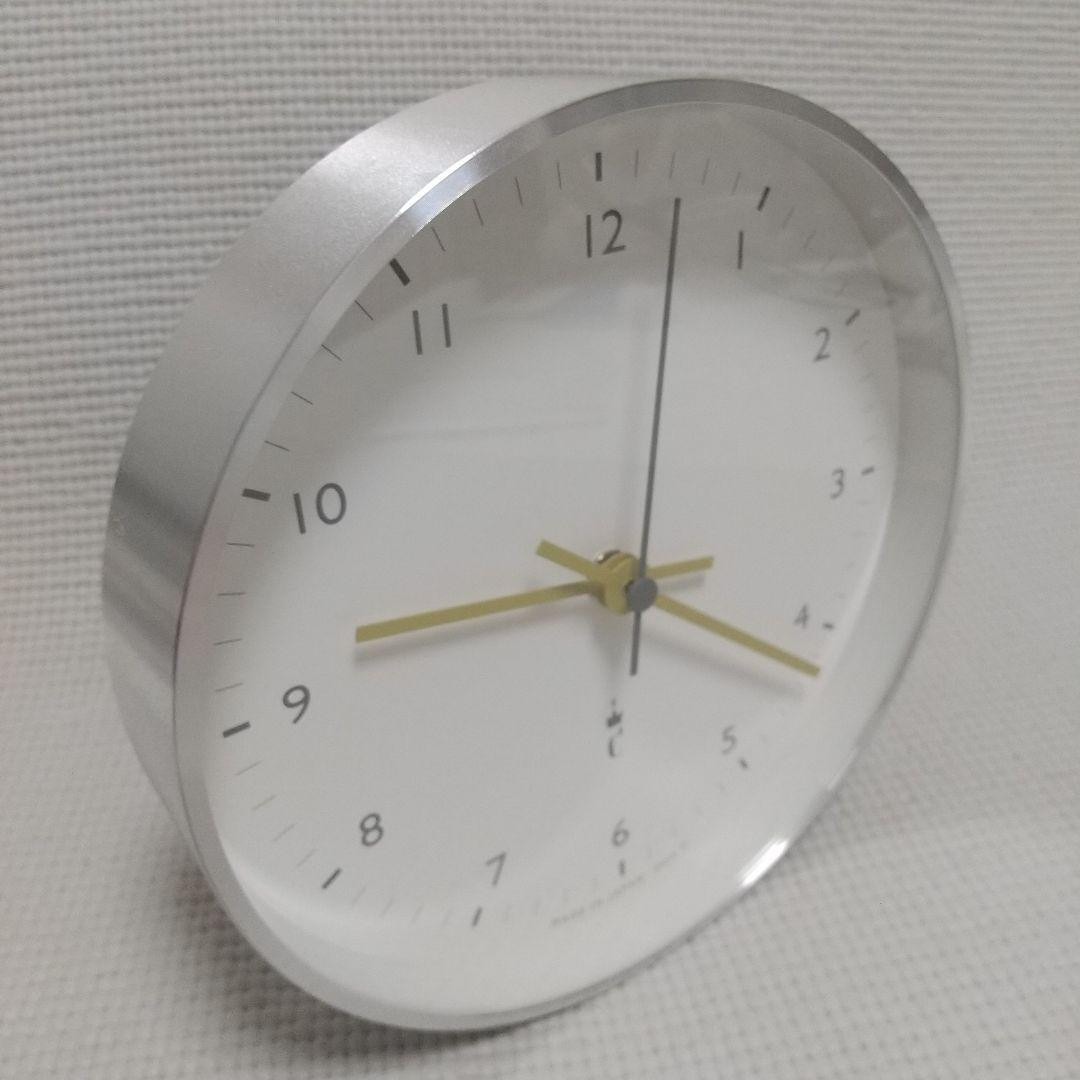 北欧モダン♪定価1万3千円 deuxC ドゥセー 掛け置き電波時計 アルミ製