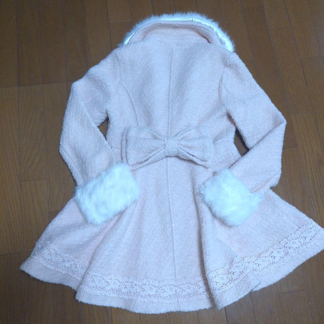 美品　LIZLISA　コート　ピンク系 ファー着脱可能　裏地あり　パールボタン