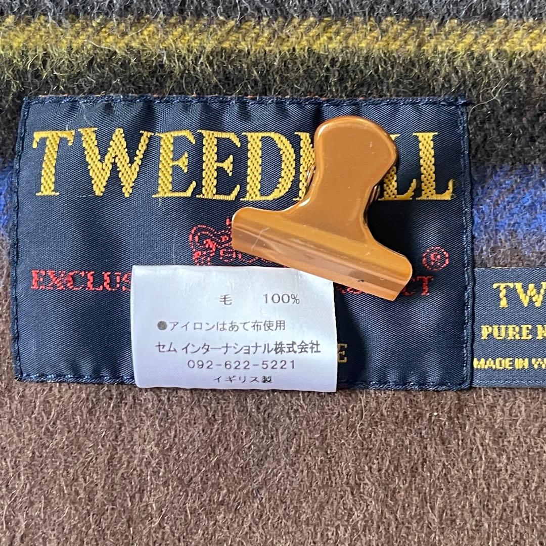 極美品 TWEED MILL マフラー 中判ストール タバコブラウン 近年モデル