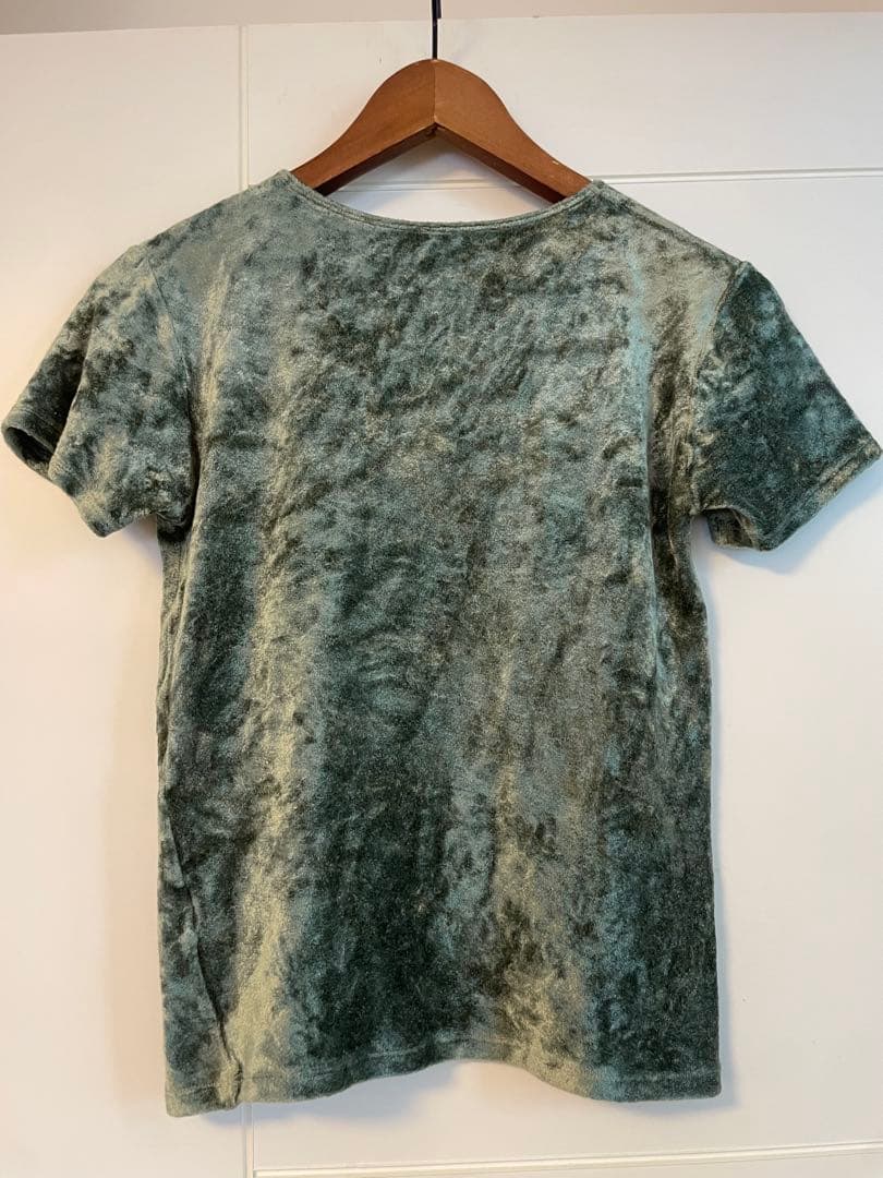BASErangeグリーン ベルベット Tシャツ ベロア インポート