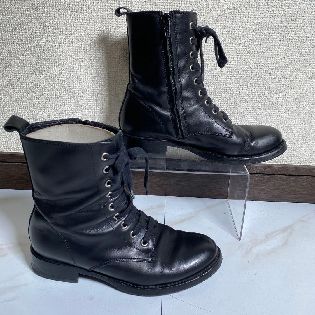 希少♡ファビオルスコーニ サイドジップ レザーレースアップブーツ vibram