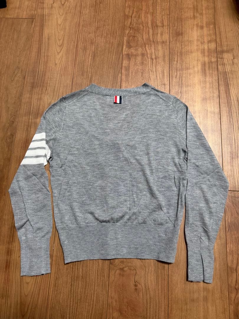 【toa.】THOM BROWNE メリノウール 4bar カーディガン