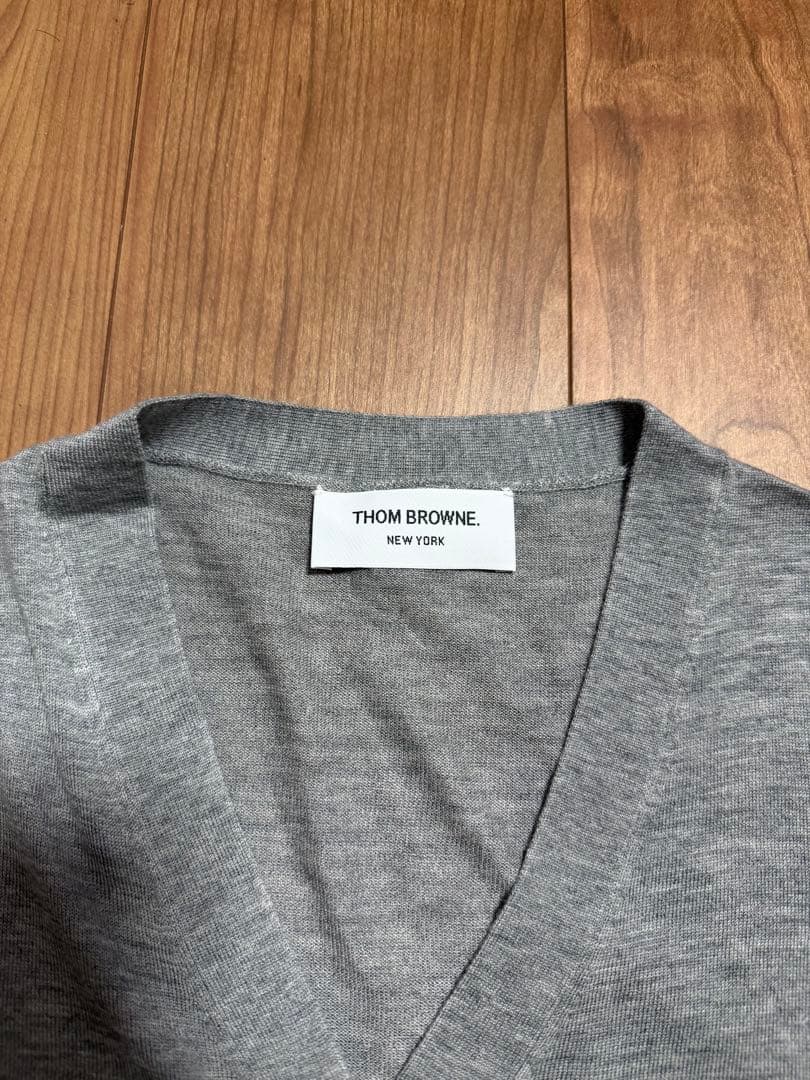 【toa.】THOM BROWNE メリノウール 4bar カーディガン