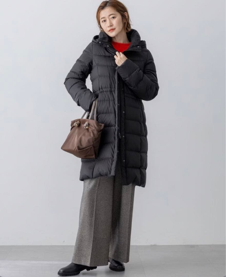 23区 完売ブラック【VERY掲載/新色追加】シレータフタ ロング ダウンコート
