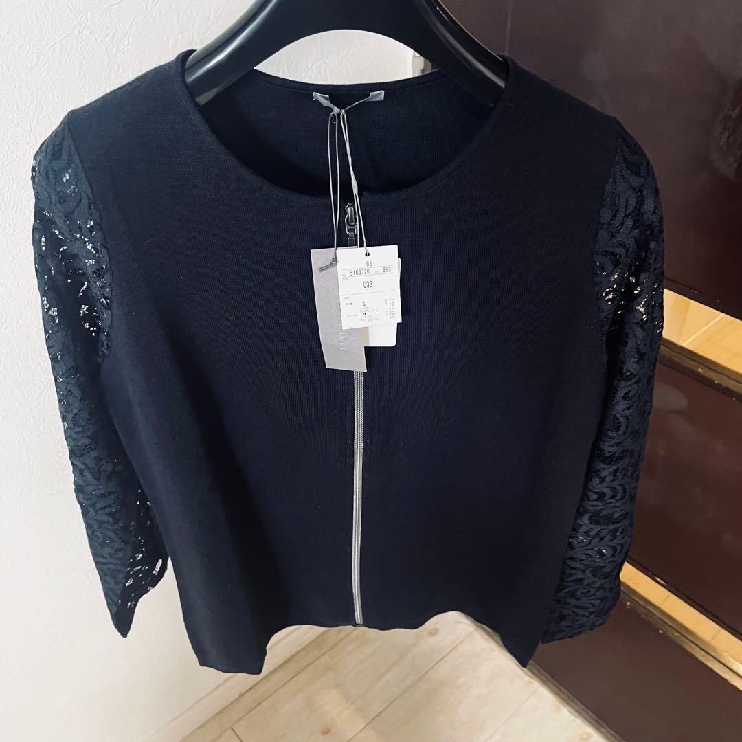 新品☆ theory luxe レース切り替えカーディガン/23区、ロペ